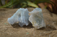 Natural Etched Blue Chalcedony Specimens x 12 From Nsanje, Malawi