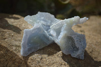 Natural Etched Blue Chalcedony Specimens x 12 From Nsanje, Malawi