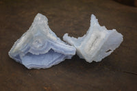 Natural Etched Blue Chalcedony Specimens x 12 From Nsanje, Malawi