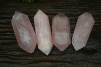 Polished Double Terminated Rose Quartz Crystals x 4 From Madagascar