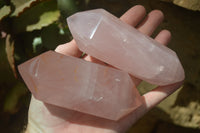 Polished Double Terminated Rose Quartz Crystals x 4 From Madagascar