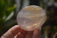 Polished Clear & Girasol Quartz Palm Stones x 14 From Madagascar