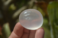 Polished Clear & Girasol Quartz Palm Stones x 14 From Madagascar