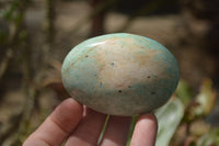 Polished Amazonite Palm Stones x 8 From Zimbabwe