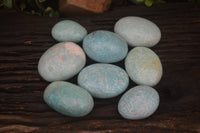 Polished Amazonite Palm Stones x 8 From Zimbabwe