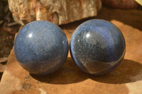 Polished Lazulite Spheres x 2 From Madagascar