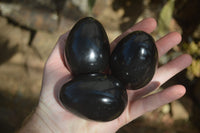 Polished Black Basalt Points & Eggs x 6 From Antsirabe, Madagascar