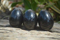 Polished Black Basalt Points & Eggs x 6 From Antsirabe, Madagascar