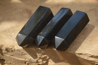 Polished Black Basalt Points & Eggs x 6 From Antsirabe, Madagascar