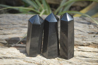 Polished Black Basalt Points & Eggs x 6 From Antsirabe, Madagascar