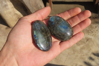 Polished Labradorite Palm Stones x 20 From Tulear, Madagascar