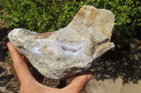 Natural Blue Lace Agate Geode Specimens x 2 From Nsanje, Malawi