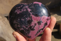 Polished Rhodonite Hearts x 3 From Ambindavato, Madagascar