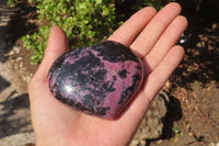 Polished Rhodonite Hearts x 3 From Ambindavato, Madagascar