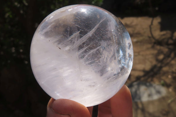 Polished Clear Quartz Crystal Balls x 3 From Madagascar