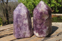 Polished Lepidolite Points x 6 From Madagascar