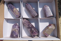 Polished Lepidolite Points x 6 From Madagascar