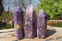 Polished Lepidolite Points x 6 From Madagascar