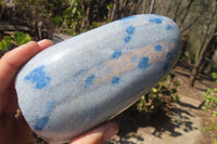 Polished Blue Spinel Spotted Quartz Standing Free Form x 1 From Madagascar