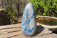 Polished Blue Spinel Spotted Quartz Standing Free Form x 1 From Madagascar