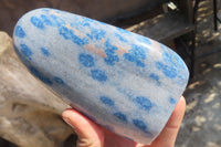 Polished Blue Spinel Spotted Quartz Standing Free Form x 1 From Madagascar