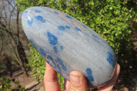 Polished Blue Spinel Spotted Quartz Standing Free Form x 1 From Madagascar