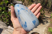 Polished Blue Spinel Spotted Quartz Standing Free Form x 1 From Madagascar