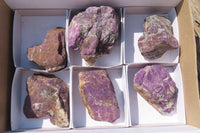 Natural Metallic Purpurite Cobbed Specimens x 6 From Erongo, Namibia