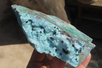 Natural Drusy Coated Chrysocolla Specimens x 4 From Congo