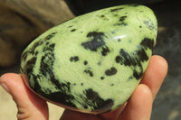 Polished Leopard Stone Free Forms x 3 From Nyanga, Zimbabwe