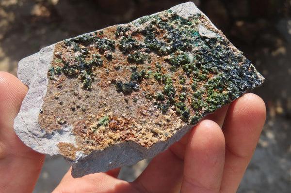 Natural Libethenite Crystals On Dolomite Matrix Specimens x 4 From Shituru, Congo