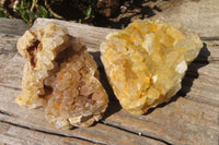 Natural Limonite Quartz Clusters x 2 From Solwezi, Zambia