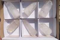 Polished Clear Quartz Points x 6 From Madagascar