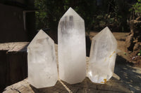 Polished Clear Quartz Points x 6 From Madagascar