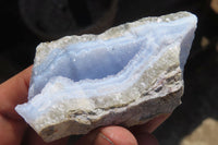 Natural Etched Blue Chalcedony Specimens x 12 From Malawi