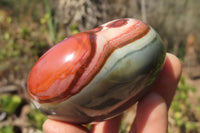 Polished Polychrome Jasper Hearts x 6 From Mahajanga, Madagascar