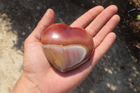 Polished Polychrome Jasper Hearts x 6 From Mahajanga, Madagascar