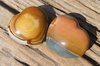 Polished Polychrome Jasper Hearts x 6 From Mahajanga, Madagascar