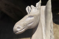 Polished White Marble Pegasus Carving x 1 From Zimbabwe