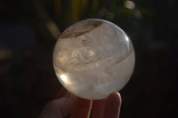 Polished Girasol Pearl Quartz Spheres x 2 From Ambatondrazaka, Madagascar