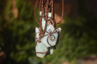 Polished Blue Smithsonite Copper Wire Wrapped Pendants x 6 From Congo