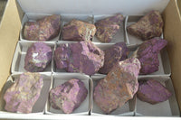 Natural Metallic Purpurite Cobbed Specimens x 12 From Erongo, Namibia