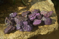 Natural Metallic Purpurite Cobbed Specimens x 12 From Erongo, Namibia