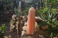 Polished Orange Twist Calcite Prism x 1 From Madagascar