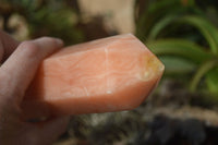 Polished Orange Twist Calcite Prism x 1 From Madagascar