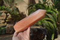 Polished Orange Twist Calcite Prism x 1 From Madagascar