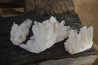 Natural Clear Quartz Clusters x 3 From Ambatofinandrahana, Madagascar