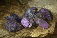 Natural Metallic Purpurite Cobbed Specimens x 6 From Erongo, Namibia