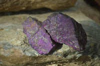 Natural Metallic Purpurite Cobbed Specimens x 6 From Erongo, Namibia