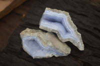 Natural Etched Blue Chalcedony Specimens x 12 From Nsanje, Malawi